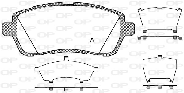 OPEN PARTS Piduriklotsi komplekt,ketaspidur BPA1281.10